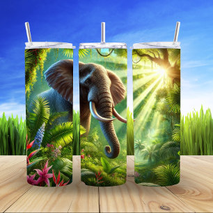 Termo Elefante majestuoso en la jungla solar