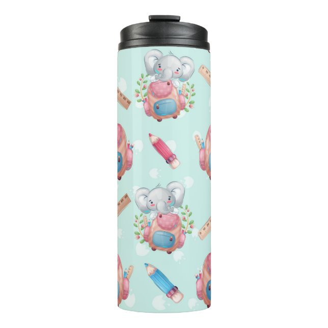 Termo Elefante Patrón Regreso a Clases (Anverso)