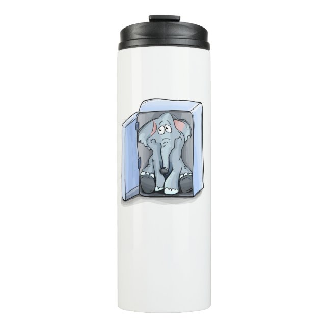 Termo elefante personalizado sentado en una nevera (Anverso)