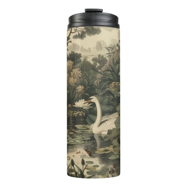 Termo Elegancia botánica - Cisne en el bosque (Anverso)
