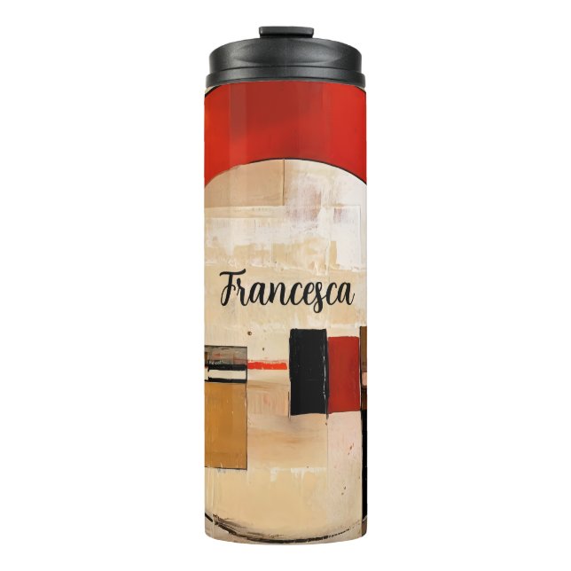 Termo Elegancia celestial: exploración abstracta en Beig (Anverso)