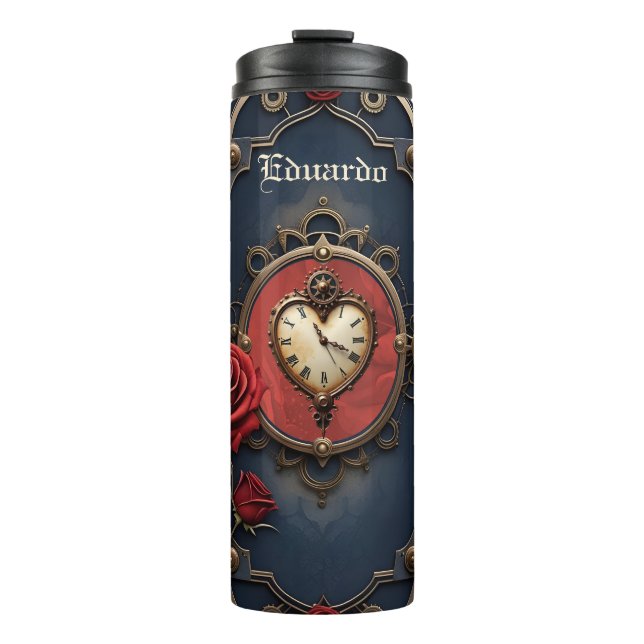Termo Elegancia Eterna – Corazón de Relojería (Anverso)