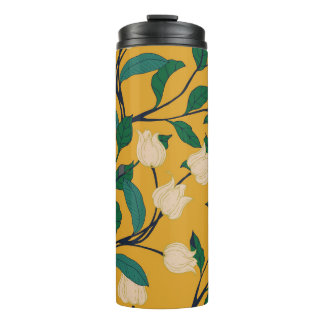 Termo Elegancia Floral: Patrón de Leafy Vintage.