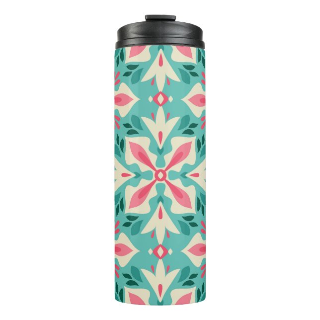 Termo Elegancia floral: sin fisuras motivos vintage. (Anverso)