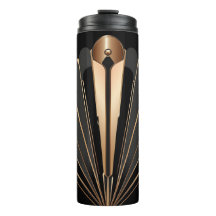Elegancia geométrica de abanico en oro Art Deco