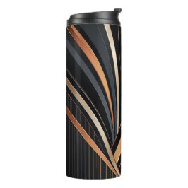 Termo Elegancia geométrica metálica Art Deco