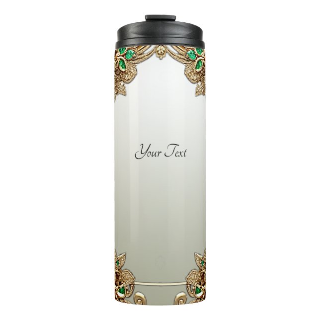 Termo Elegant Gold Ornate Thermal Tumbler (Anverso)
