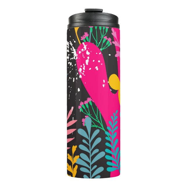 Termo elegant seamless pattern with abstract leaves and  (Anverso)