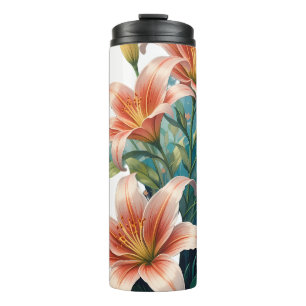 Termo Elegant Tiger Lilies Floral Arrangement Illustrati