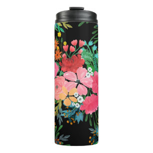 Termo Elegante acuarela rosa Floral Bouquet Diseño