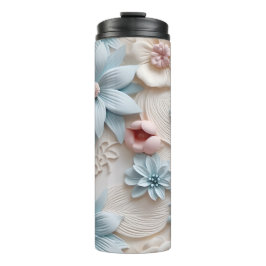 Termo Elegante alivio floral Grabado en relieve 3D