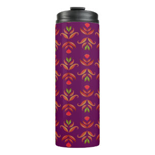 Termo Elegante arte folclórico floral rústico y Bonito b