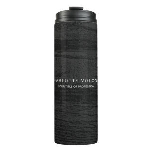 Termo Elegante Arte Profesional De Madera Gris Oscura Y