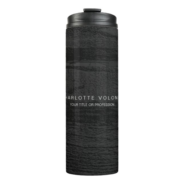 Termo Elegante Arte Profesional De Madera Gris Oscura Y  (Anverso)