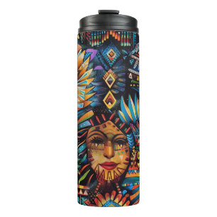 Termo Elegante blanco "Tapiz precolombino" Tum térmico