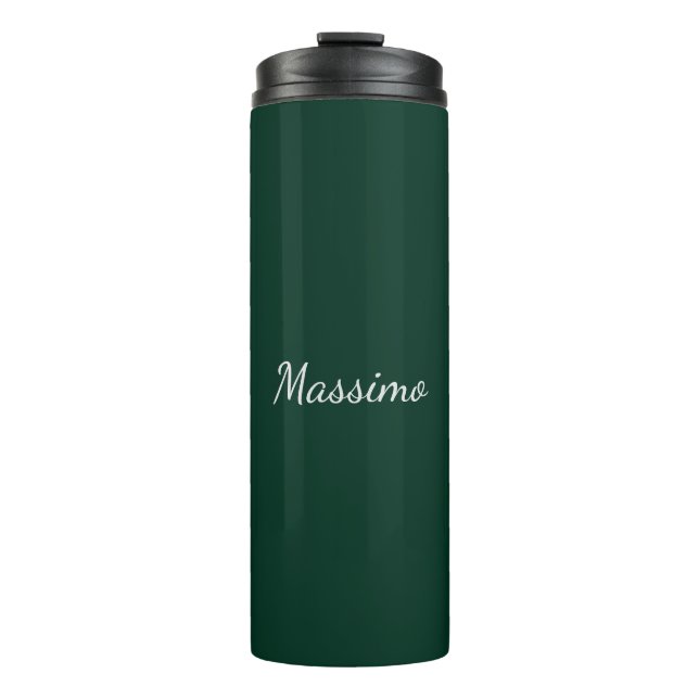 Termo Elegante Casual Verde Oscuro Propio Nombre Manuscr (Anverso)