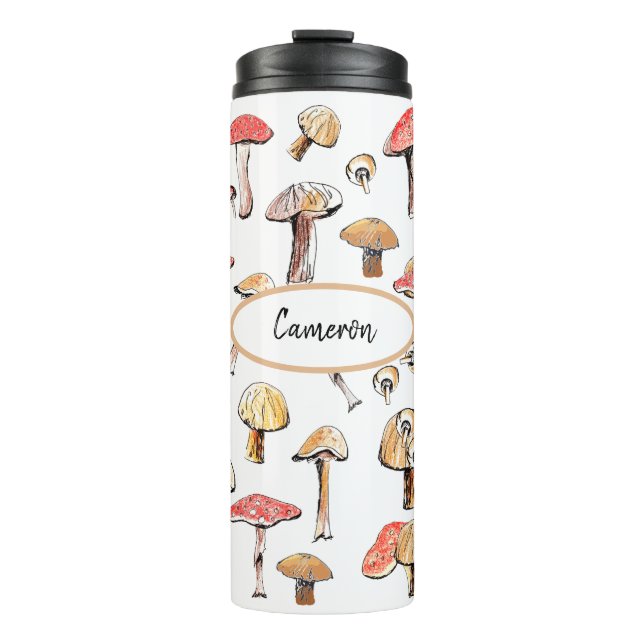 Termo Elegante champiñón salvaje Personalizado Naturalez (Anverso)