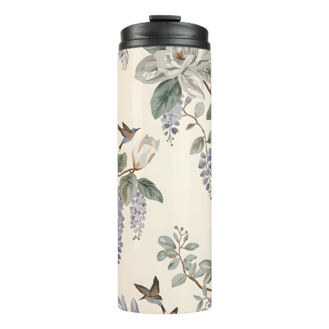 Termo Elegante Chinoiserie de Flores y Aves (Anverso)