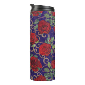 Termo Elegante Classy Gold Damask Vintage Red Rose Purpl