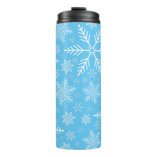 Termo Elegante copo de nieve azul Aqua White Wind