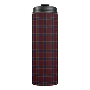 Termo Elegante Cuadro Escocés Burgundy y Azul Marino Her