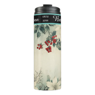 Termo Elegante dama de honor de Navidades florales de ép
