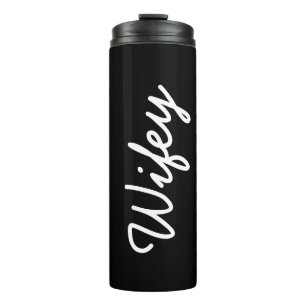 Termo Elegante elegante con monograma blanco y negro de