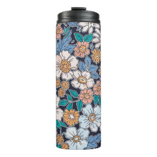 Termo Elegante estampado floral en flor de tracción a ma