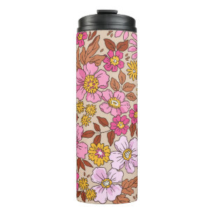 Termo Elegante estampado floral en pequeñas manos dibuja