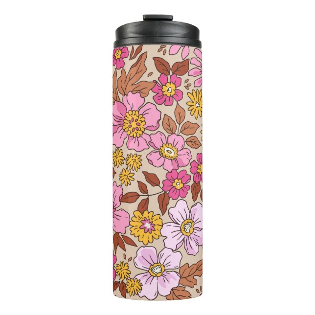 Termo Elegante estampado floral en pequeñas manos dibuja (Anverso)