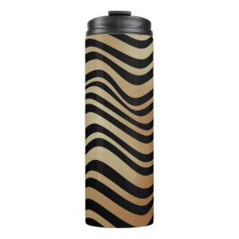 Termo Elegante estilo moderno abstracto Oro Waves Zebra 