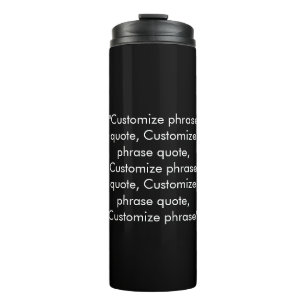 Termo Elegante frase de texto personalizado en blanco y