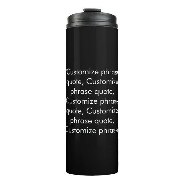 Termo Elegante frase de texto personalizado en blanco y  (Anverso)