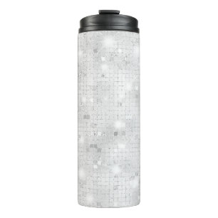 Termo Elegante Glam White Silver Glitz Sparkle