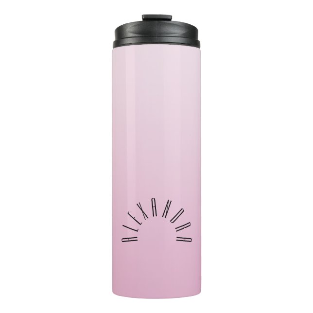 Termo Elegante Gradiente Neutral Coral Pink Nombre perso (Anverso)