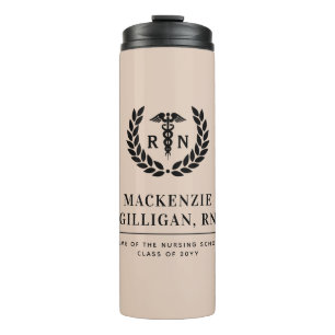 Termo Elegante graduación de la escuela de Enfermería RN