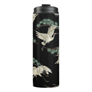 Termo Elegante grúa japonesa: representación artística.