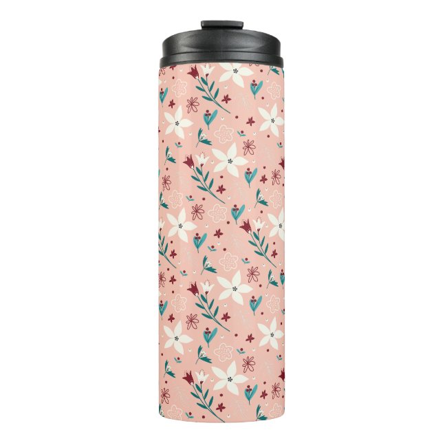 Termo Elegante hogar de patrones florales (Anverso)