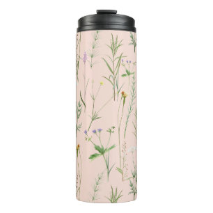 Termo Elegante jardín de hierbas -Crema