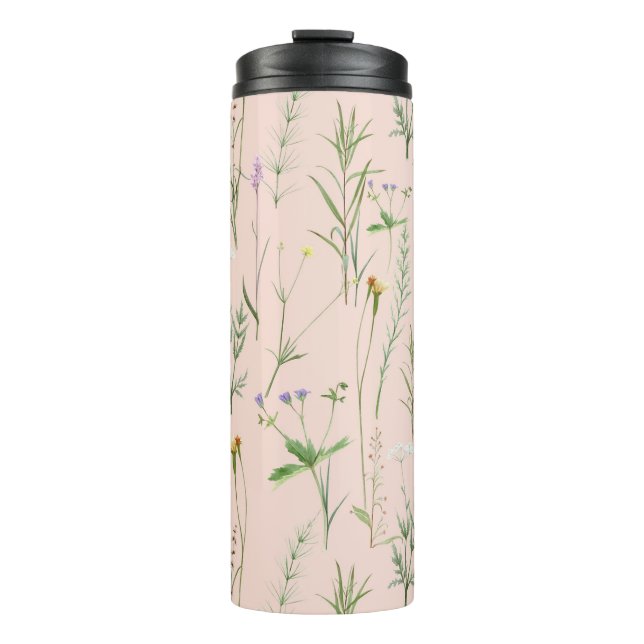 Termo Elegante jardín de hierbas -Crema (Anverso)