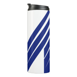 Termo Elegante Letra M Línea Azul