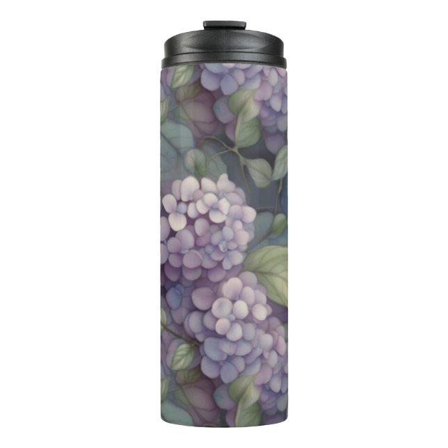 Termo Elegante moda polvorienta morado boho acuarela flo (Anverso)
