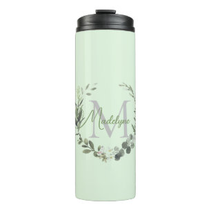 Termo Elegante Monograma Acuarela Termal de Alimentos T