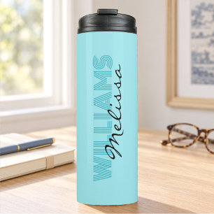 Termo Elegante monograma azul