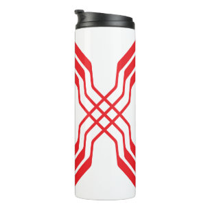 Termo Elegante Monograma de Letra X con Cinta Roja