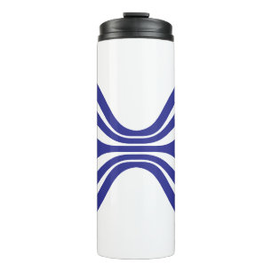 Termo Elegante Monograma de Letra X con Línea Azul