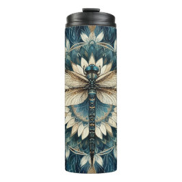 Termo Elegante mosca blanca y azul Mandala