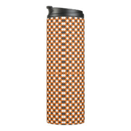 Termo Elegante Naranja White Gingham Plaid