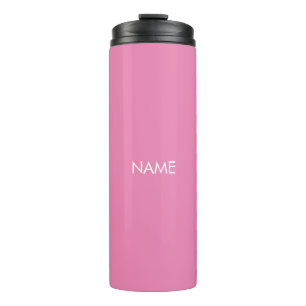 Termo Elegante nombre personalizado color rosa monograma