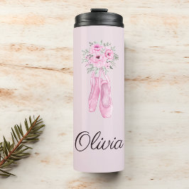 Termo Elegante nombre personalizado de Ballerina Floral 